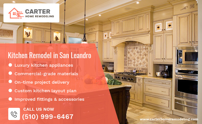 Comprehensive list of kitchen remodeling features and services offered by Carter Home Remodeling.